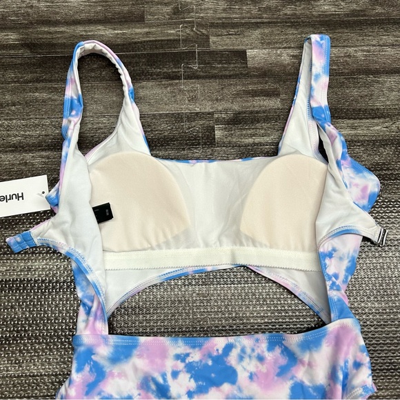 NWT Women’s Size Medium Hurley Blue & Purple Tie Dye Monokini Logo Swimsuit - Picture 8 of 11